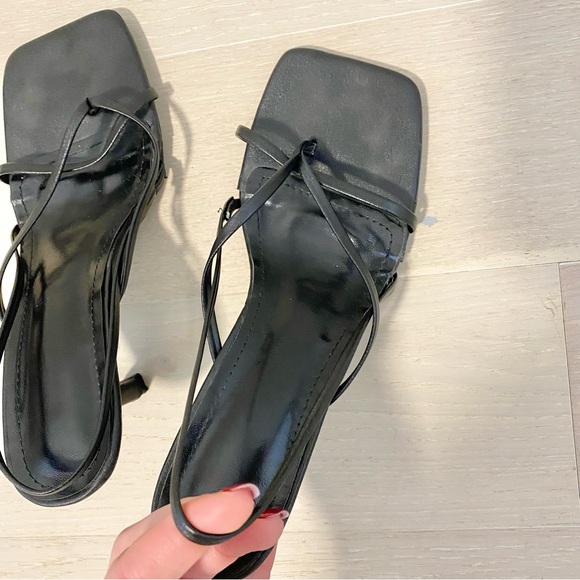 SHEIN Black Strappy Kitten Heels - Picture 6 of 9